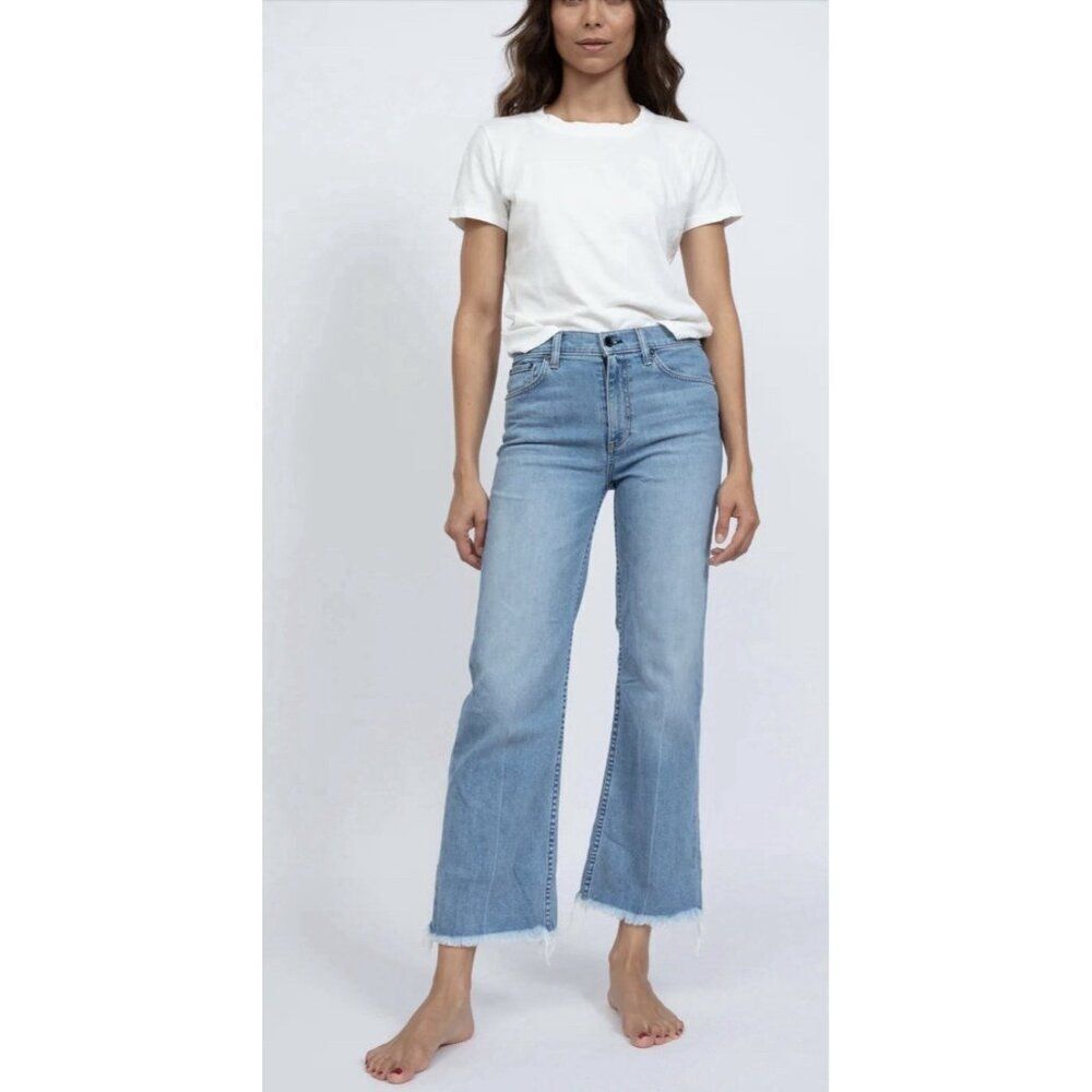 askk ny Womens crop wide leg keel over Light Blue 25